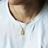Stylish 26 Letters Square Charm Necklaces Stylish Jewelry Choker Figaro Link Chain Gold Color Tone Length Adjustable Voguish Souvenir Present