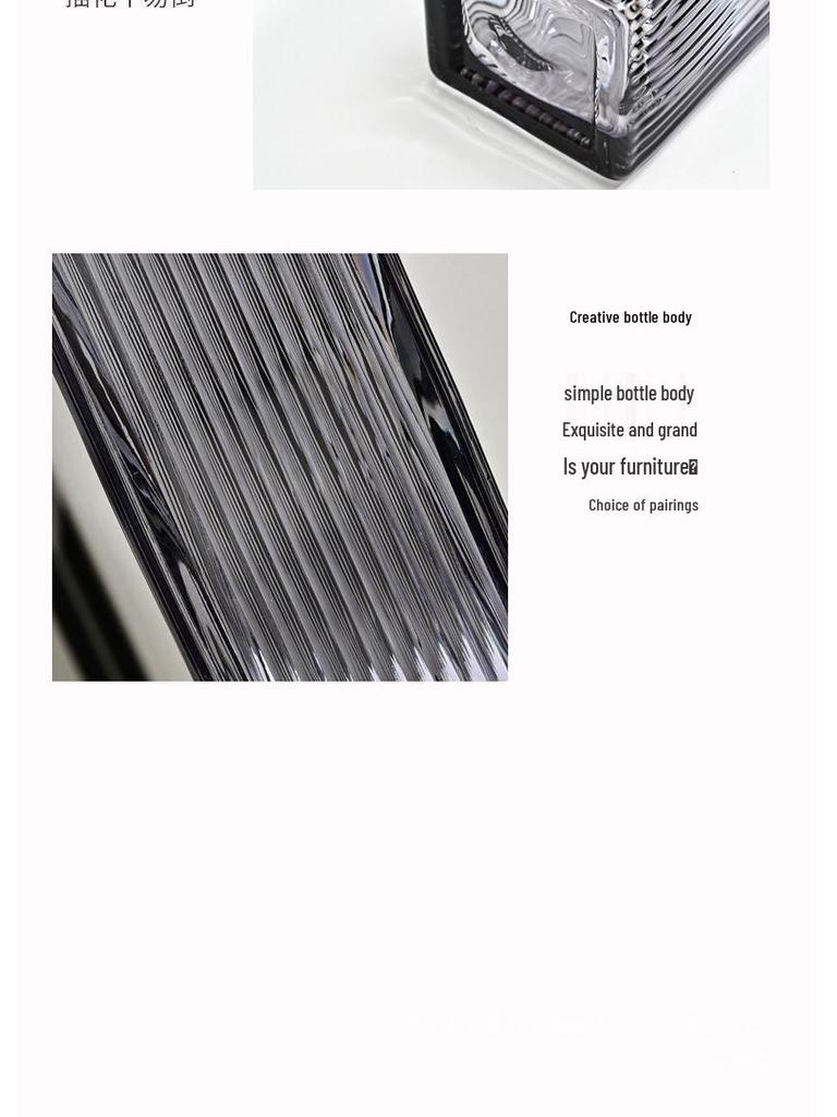 Thickened Square Glass Vase for Fresh Flowers - Elegant Hydroponic Floral Container for Living Room & Dining Table Decor