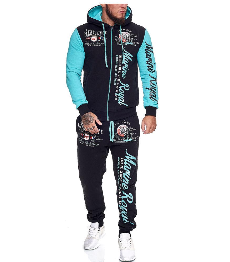 

Спортивный костюм мужской Fashion Tracksuit 512 черно-бирюзовый