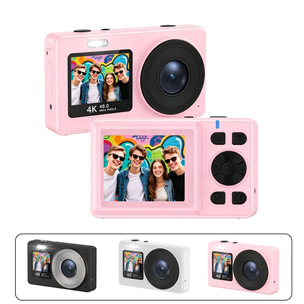 4K HD Dual Screen Zoom Selfie Camera for Students and Parties - Portable CCD Children's Camera