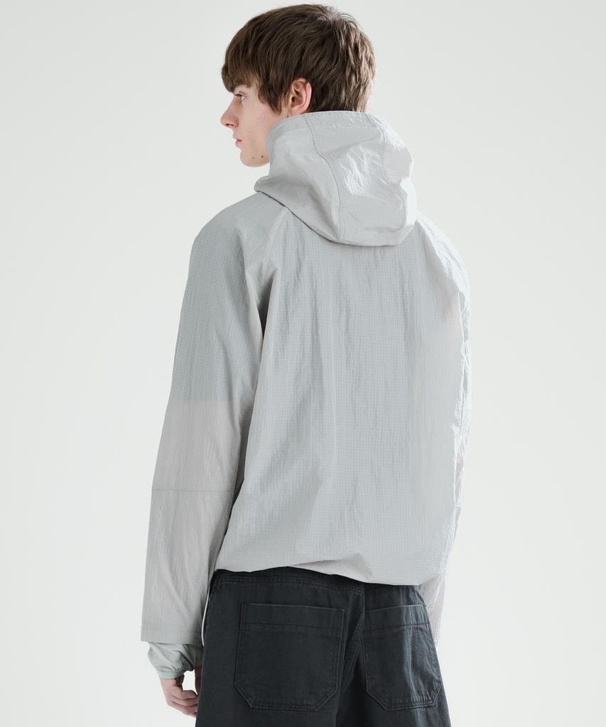 Zplish Curved Hooded Wind Jacket Light Grey