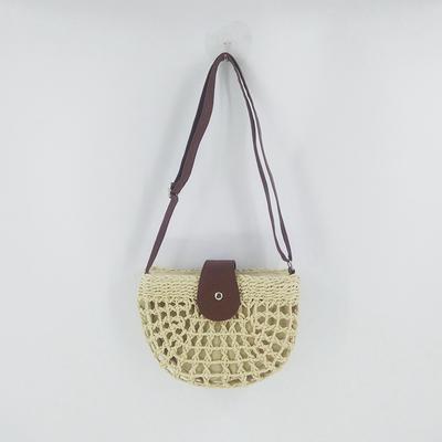 Handtasche Damen Neue Gras-Webtaschen Papierseil Hohl Kleine Halbkreisförmige Webtasche Sommer Strandtasche Schultertaschen