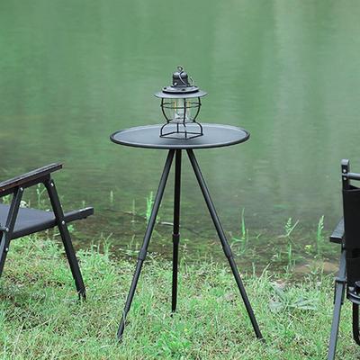 Faltbarer Camping-Verstellbarer Runder Dreibein-Tisch Aluminiumlegierung Schreibtisch für Garten Terrasse Reise