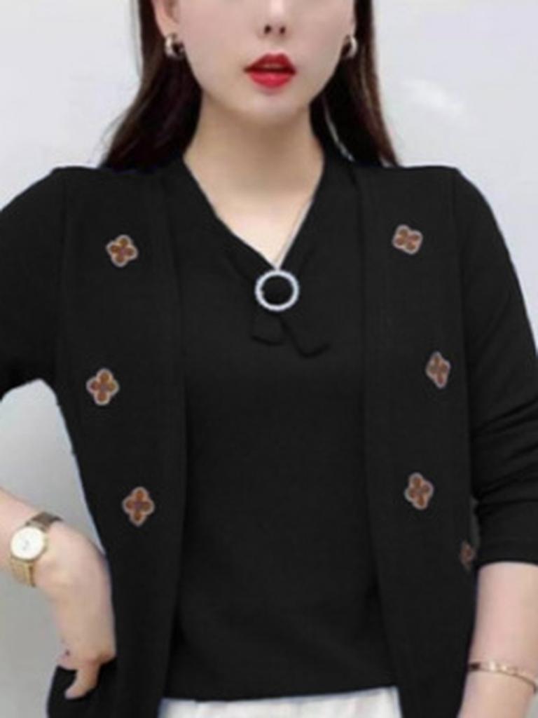 Spring/Autumn New Style Matching Fashion Mom Two-Piece Set for Women Plus Size