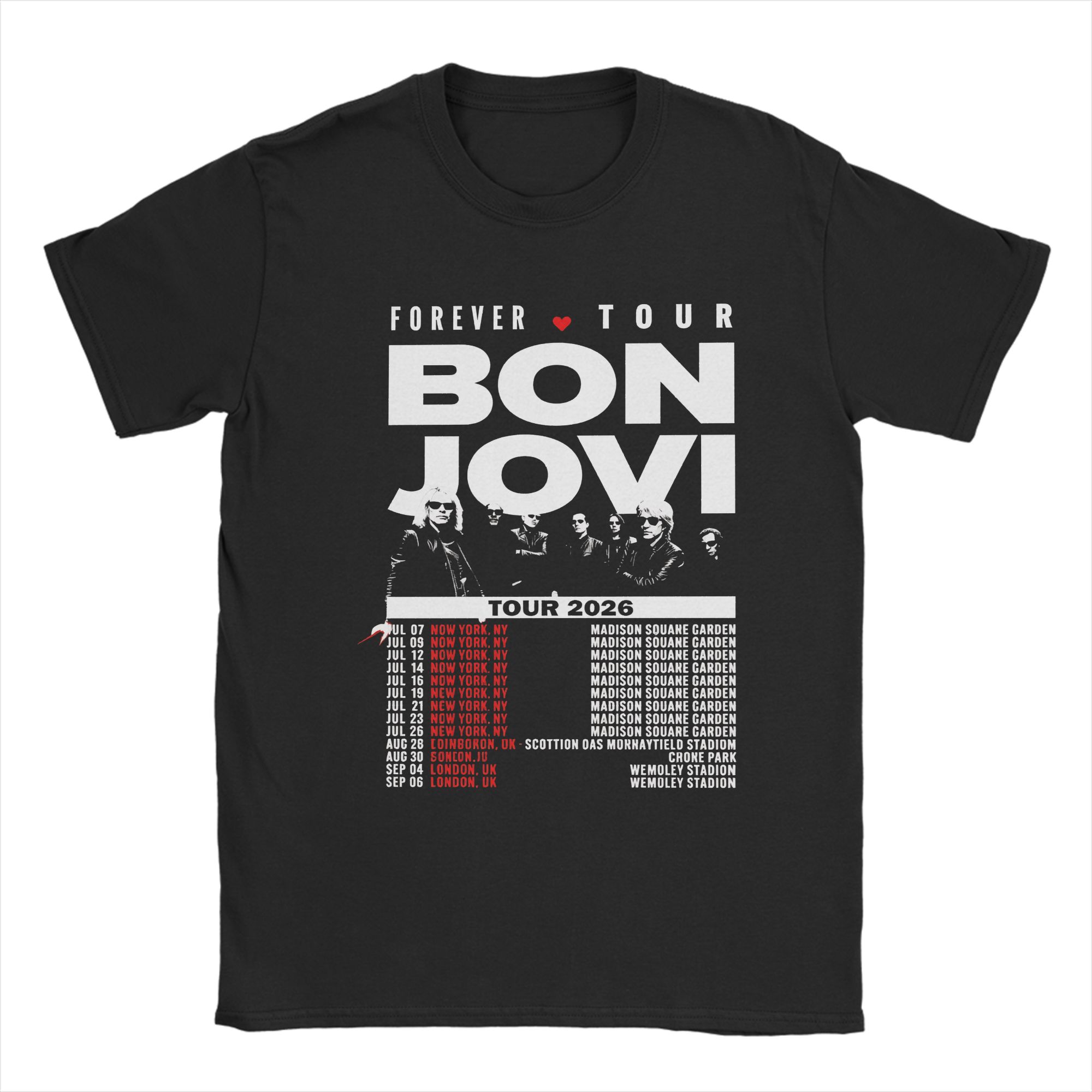 Bon Jovi Forever Tour 2026 Concert T-shirt XL