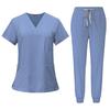 Unisex Beauty Salon Scrub Set: Short Sleeve, Stretch, ICU-Ready