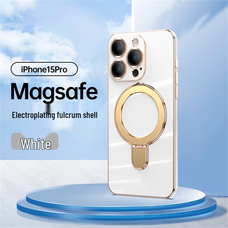 iPhone 17 Pivot Magnetic Case: Electroplated Solid Color, Full Coverage Anti-Fall Protective Case for Apple 16E/15 Pro.