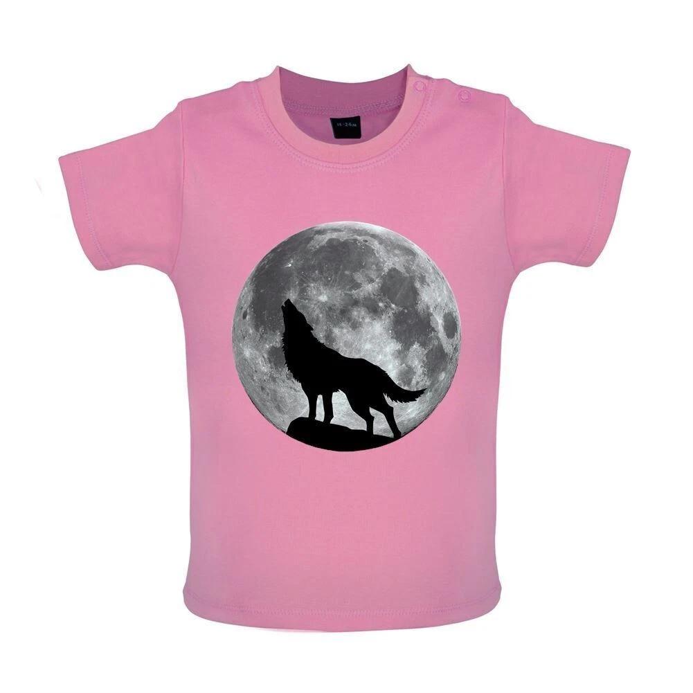 Wolf Moon Silhouette - Kids T-Shirt Tees Top - Werewolf Animals Animal Love 100