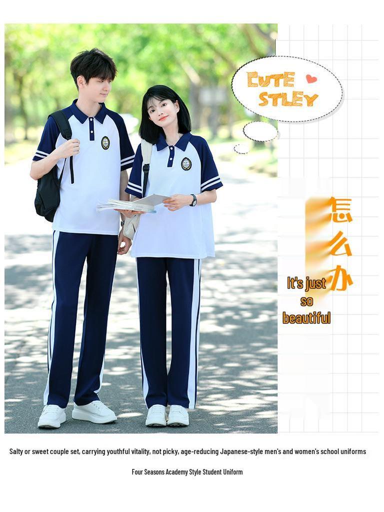 Academy-Style Junior High School Autumn Sportswear Set – Three-Piece Casual Uniform