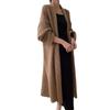 Autumn and winter new medium and long knitted cardigan women's loose lazy style commuting versatile sweater jacket