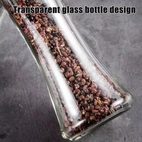 2 Stück Pfeffer- und Salzmühle Nachfüllbare Edelstahlmühle mit Einstellbarem Mahlgrad Manuelle Gewürzmühle für Küche Zuhause Restaurant