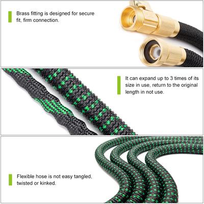 Tubo da giardino espandibile da 75 piedi con ugello a 9 funzioni Tubo flessibile per acqua resistente con solido 3/4 di pollice
