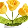 Gestrickte Blumentopfpflanze, süße handgewebte Blumen für das Armaturenbrett im Auto, Regal, Büro
