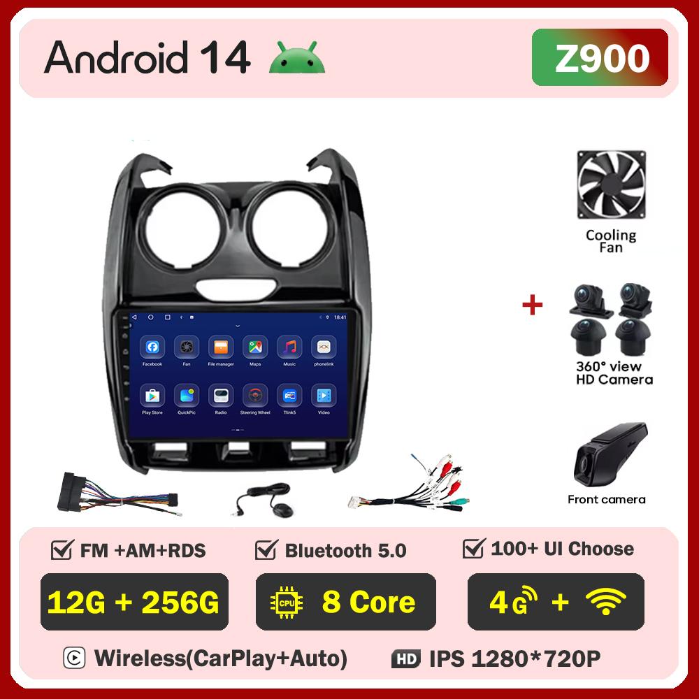 Car Radio For Renault Duster 2015 - 2020 For LADA Largus 2021 Android 14 Multimedia Player GPS Navigation Carplay Android Auto