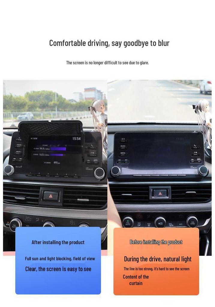 Universeller Auto-Sonnenschutz für GPS-Navigationsdisplay - Sonnenschutz für Trumpchi GS4