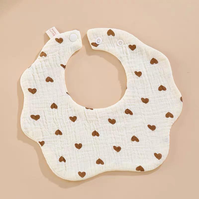 Petal Bib Pure Cotton Six-Layer Gauze Absorbent Baby Towel for Boys and Girls