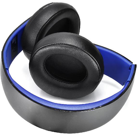 Replacement Black Cushion Ear Pads Earmuff Earpads Cup Cover Pillow Compatible with Sony Ps3 Ps4 Gold Wireless CECHYA-0083 Stereo 7.1 Virtual