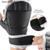 Black Sports Boxing Gloves; Half Finger Training Gloves for Combat Fitness; Anti-Slip Fingerless Gloves Design