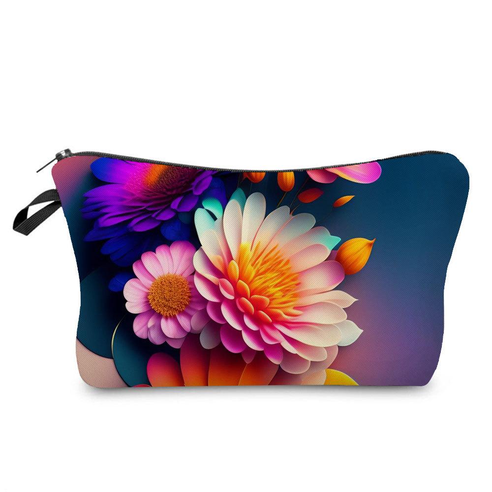 Women Flower Print Cosmetic Bag Toiletries Organize Travel Storage Case  6394 CLE