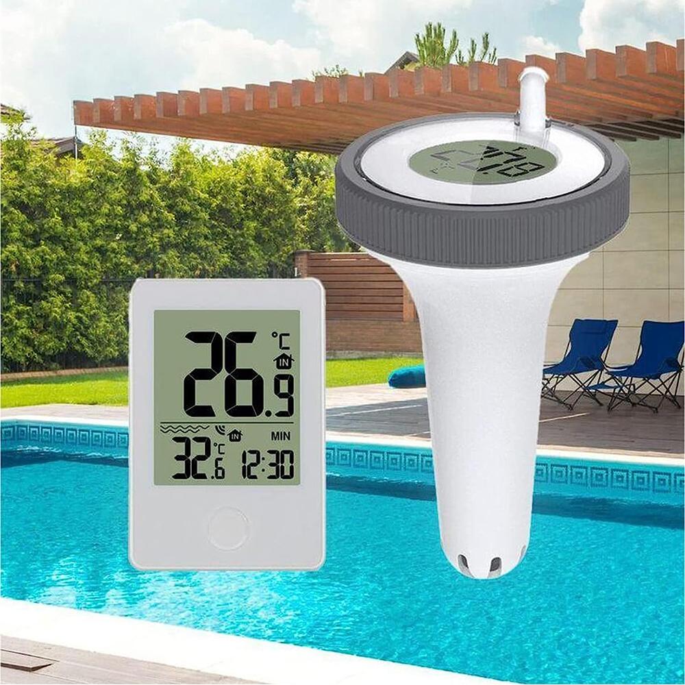 Digital Pool Thermometer with Indoor Monitor for Swimming Pools, Spas, Tubs