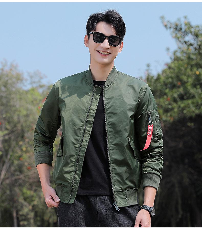 MA1 Men's American Style Baseball Jacket - Casual, Plain, Outdoor Spring/Autumn Flight Outerwear