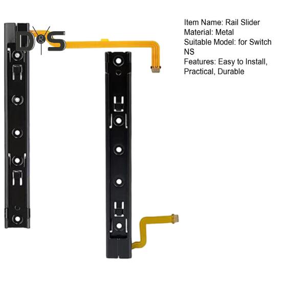 1/2-teiliges Ersatzschienen-Schieberegler-Set, Flexkabel, Metallstruktur, einfache Installation, Griff, Gleitschiene, DIY-Reparaturwerkzeug für Nintendo Switch