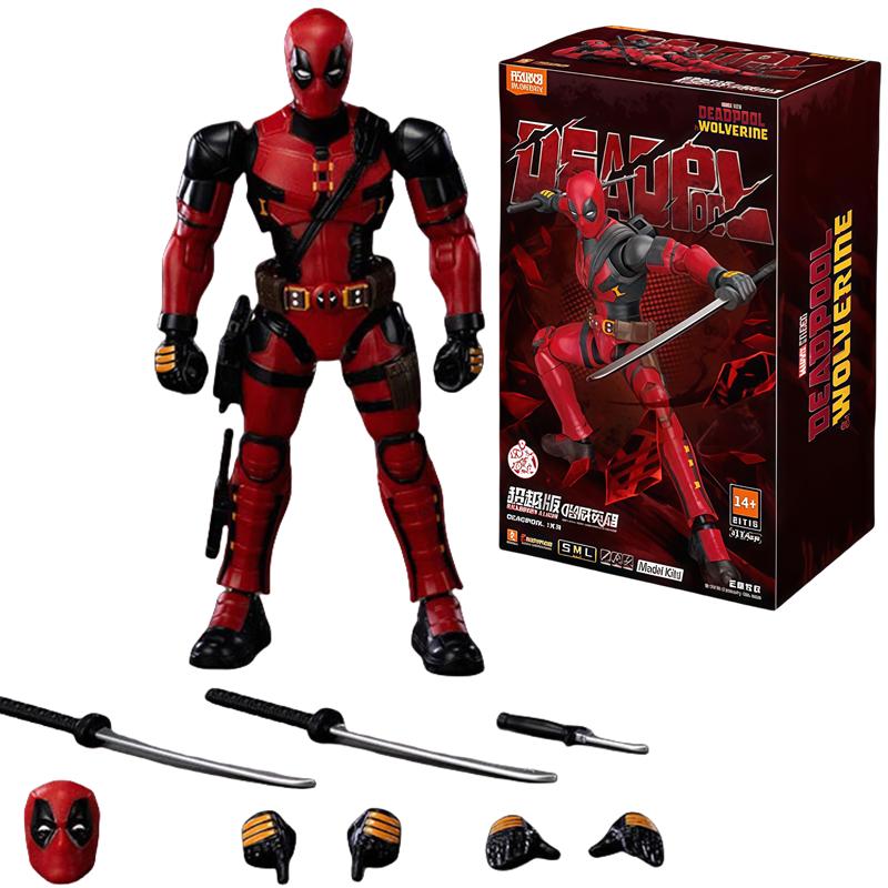 Deadpool & Wolverine Action Figure Joint Movable Collection Model Desktop Ornaments aAssembly Toys Festival Gif