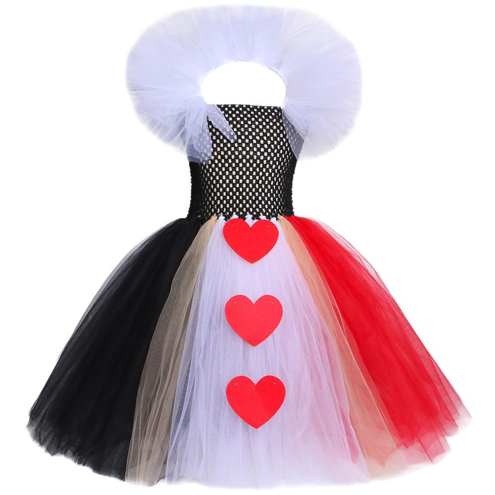 Peach Heart Queen Mesh Puffy Skirt: Red Queen Alice in Wonderland Kids Halloween Costume