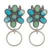 1/2Pcs Turquoise Inlaid Keychain Flower Shape Natural Stone Inlay Design Keychain Bag Clip Holder Bag Backpack Accessories
