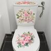 Pink Rose and Lily Self-Adhesive Decorative Bathroom Wall Stickers