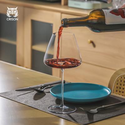 PNT01 CRISON Concave Bottom Handmade Red Wine Glass Ultra-Thin Crystal Burgundy Bordeaux Goblet Art Big Belly Tasting Cup