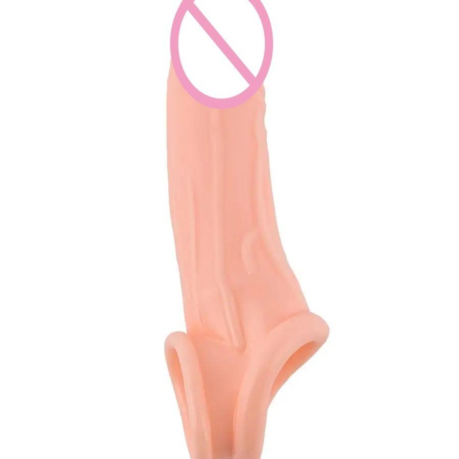 Men's Triple Tightening Crystal Set Lengthened Penis Ring Transparent Dildos Sets Exotic Condom Adult Sex Sex Product Factory