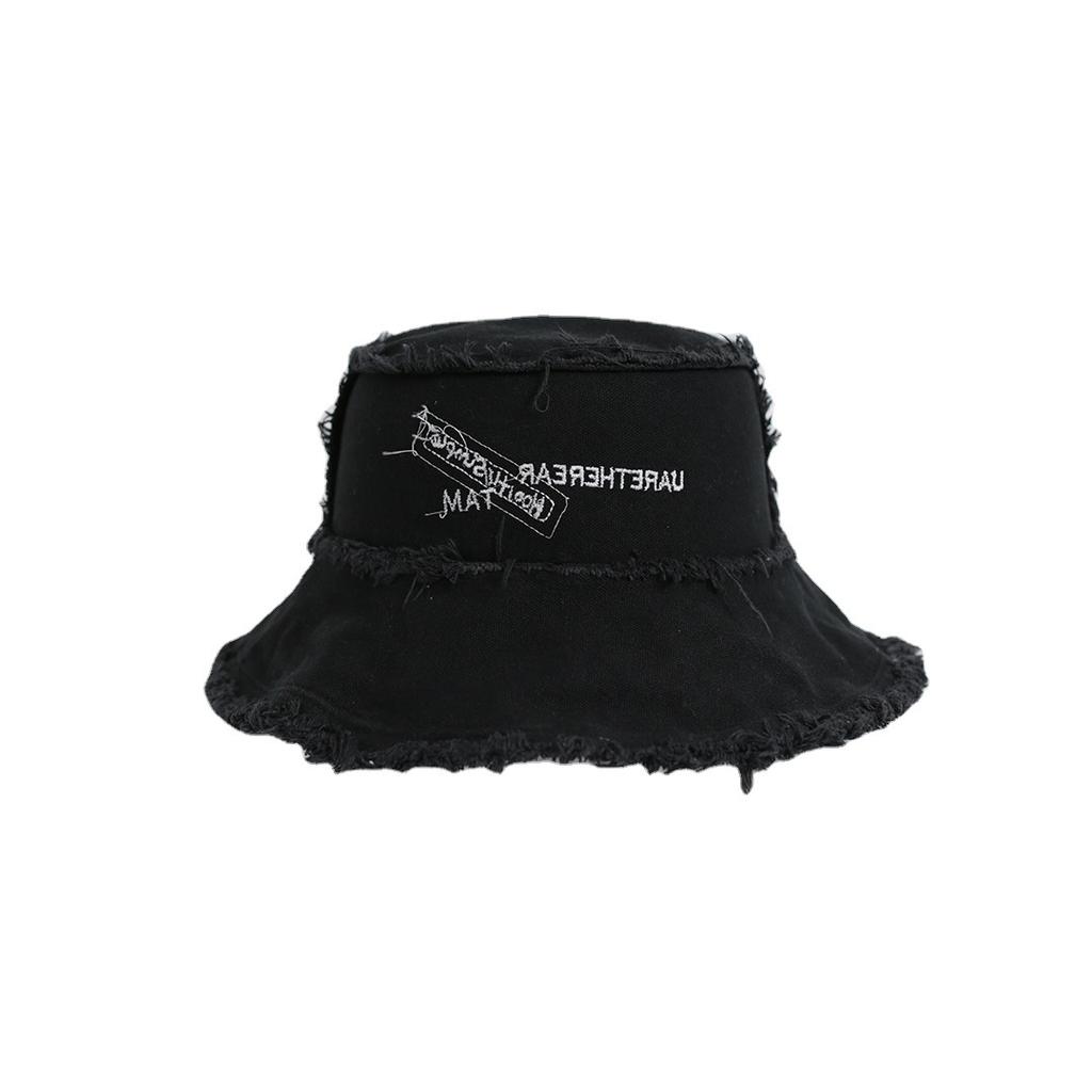 Cotton rough edge bucket hat spring summer autumn women's casual hat trendy brand women's spring versatile basin hat