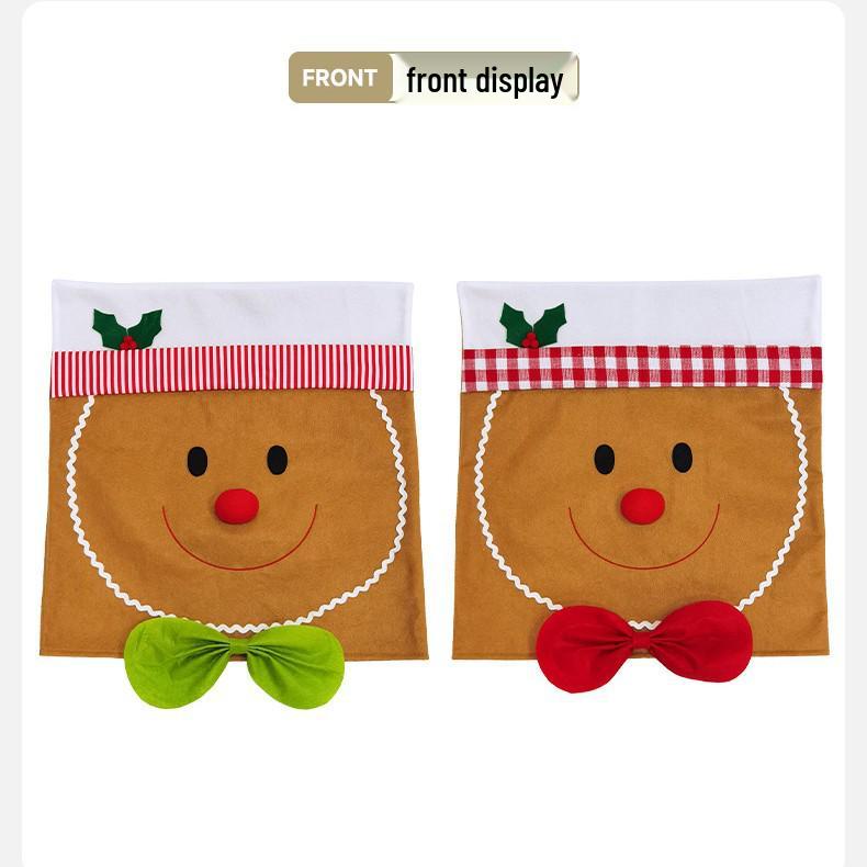 Christmas Gingerbread Man Chair Back Cover Decoration