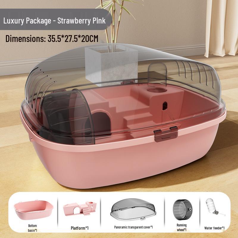 Hamster Cage Set: Spacious Nest for Golden Hamsters.