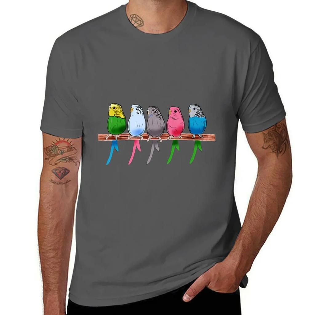 Funny Budgie Pet Bird Parakeet Graphic Budgerigar Gift TShirt Aesthetic Clothes Cute Tops Men T Shirts 2025 New Model