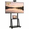 Height-Adjustable TV Cart with Wheels and Shelf for 32-75" TVs, Black