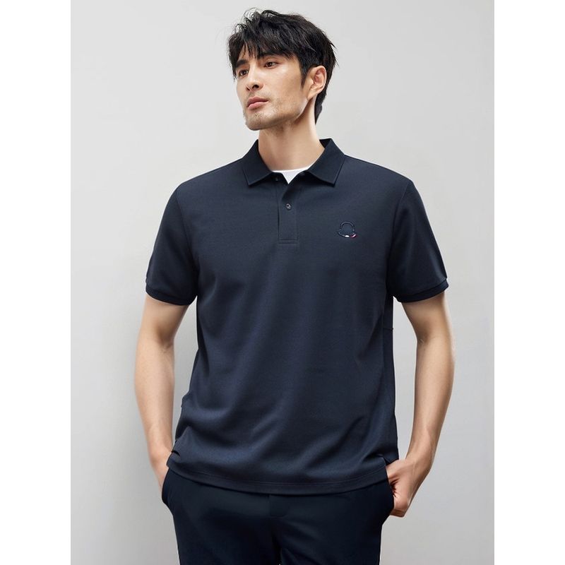 American Casual Embroidery Lapel Knitted Light Luxury Polo Shirt Men's Short Sleeve Summer Collar T-shirt Foreign Trade Men's T-shirt