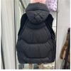 Autumn Winter Plus Size Women's  Thickened Jacket Waistcoat Zip Models Sleeveless Loose Hooded Solid Colour Vest Coat