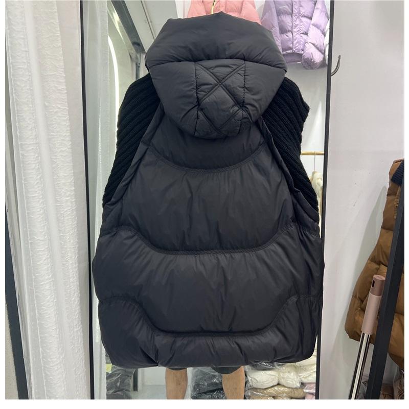 Autumn Winter Plus Size Women's  Thickened Jacket Waistcoat Zip Models Sleeveless Loose Hooded Solid Colour Vest Coat