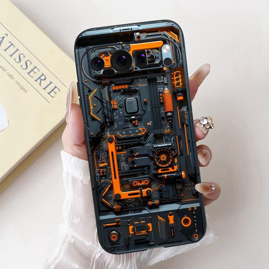 Fashion Painting Phone Case For Google Pixel 9 Pro 9A Black Silicone Soft Cover For Google Pixel9 9A 9Pro Cases Bumpers