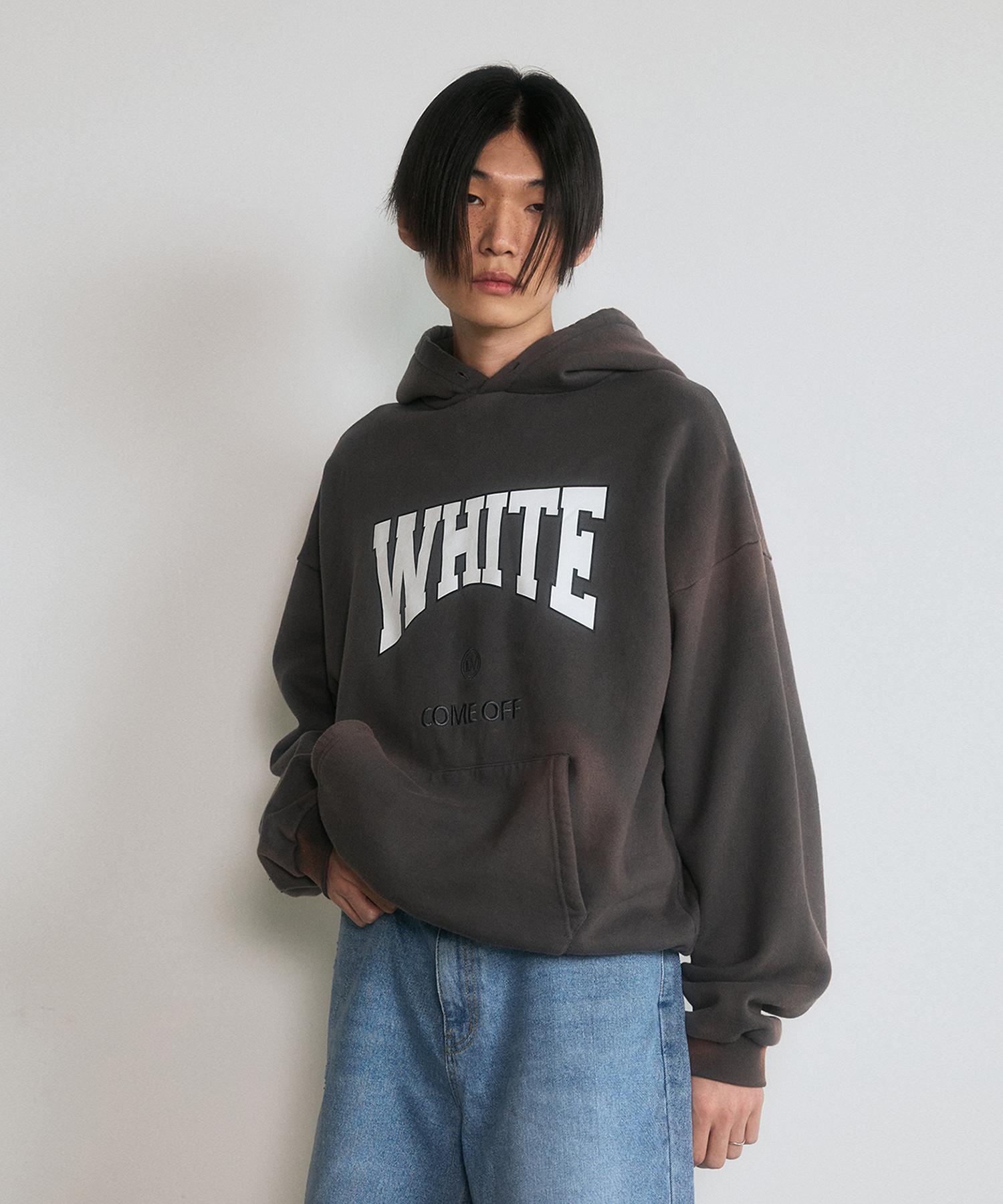 The Dusty White Gray Vintage Washed Brushed Hoodie M