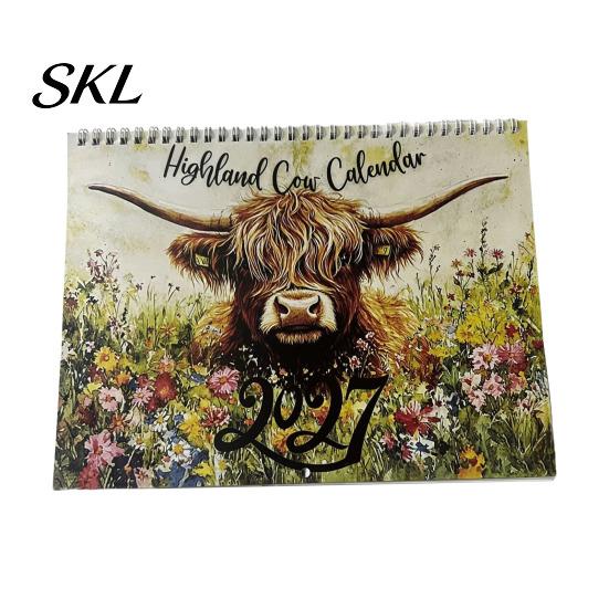 Professional Planning Calendar Highland Cow 2027, 12 Month Wall Hanging Planner with Decorative Desk Large Daily Blocks, Home Office Organizer, Lover 1pc