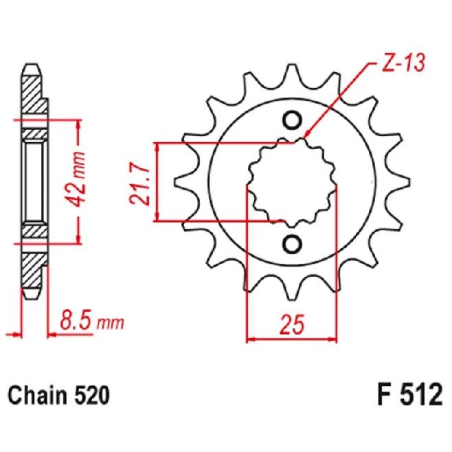 For Yamaha YZF600R Thunder Cat 1996-2003 YZF600R 2005-2007 SV400 KLE400 KLE500 520 Motorcycle Front Sprocket