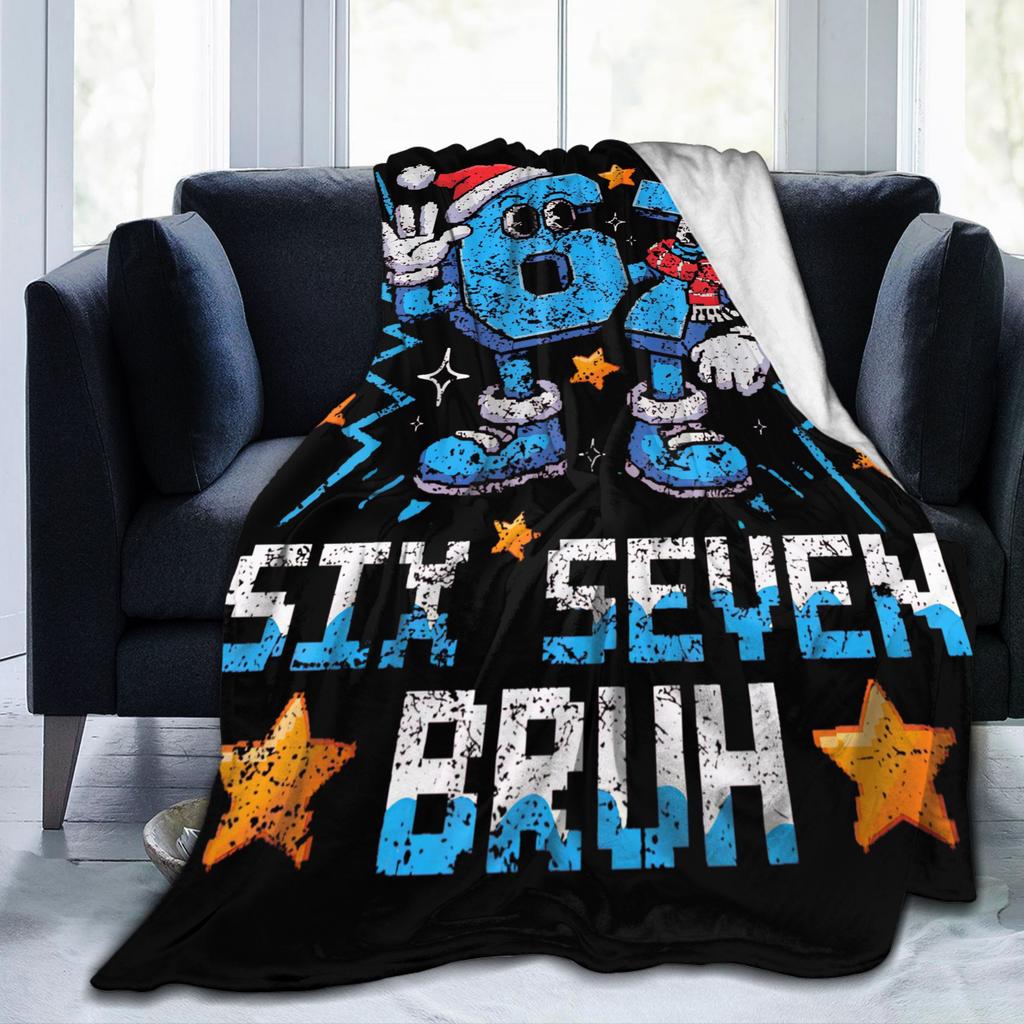 67 Six Seven Christmas Bruh Italian Brainrot Blankets Coral Fleece Plush Spring Throw Blankets for Home Outdoor Bedding Throws