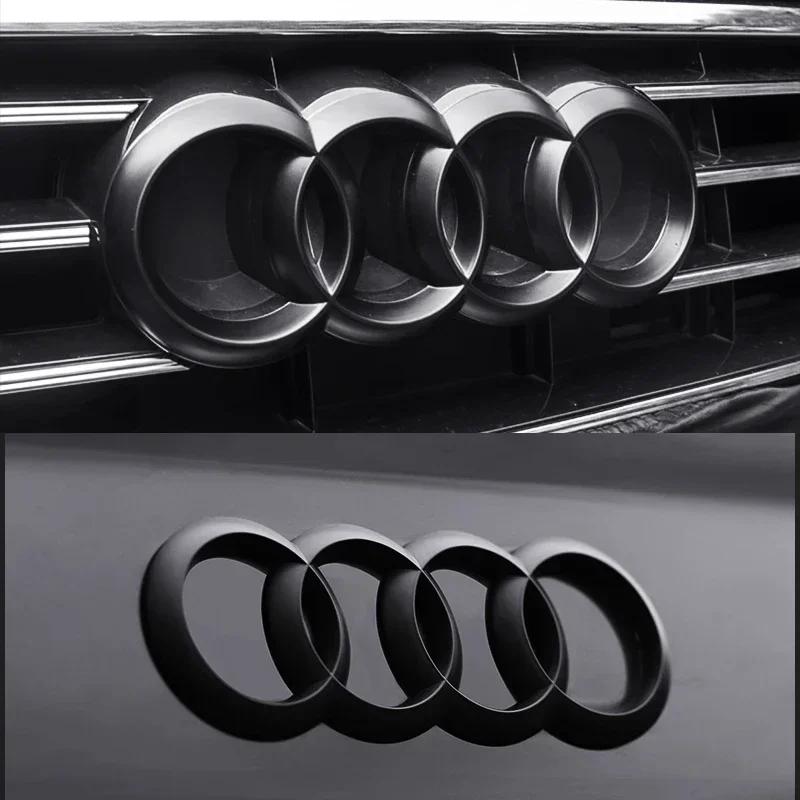 ABS Four Ring Car Logo Cover Front Grille Badge Rear Trunk Emblem Decal For tt A3 A4 A5 A6 A7 A8 Q3 Q5 Q7 Q8 Car Accessories