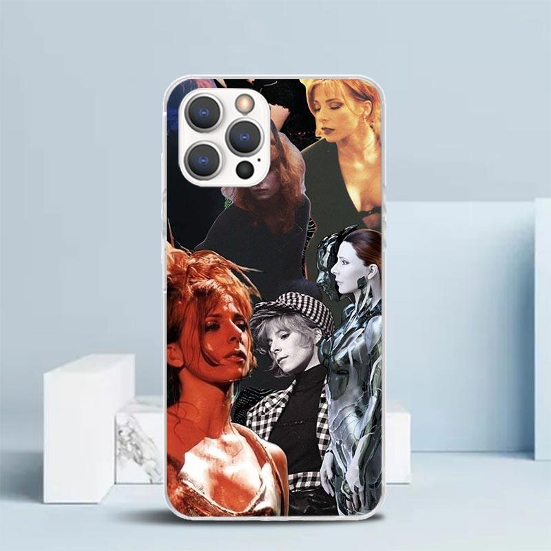 Mylene Farmer Soft Cover for iPhone 16 17 Air 15 14 Pro Max 16E Phone Case 13 Mini 12 11 7 SE 8 Print Pattern Fit Cases 16 17 Ai