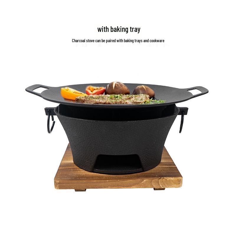 Cast Iron Charcoal Stove & Grill: Outdoor Tea Warmer, Camping BBQ, Hot Pot Fireplace