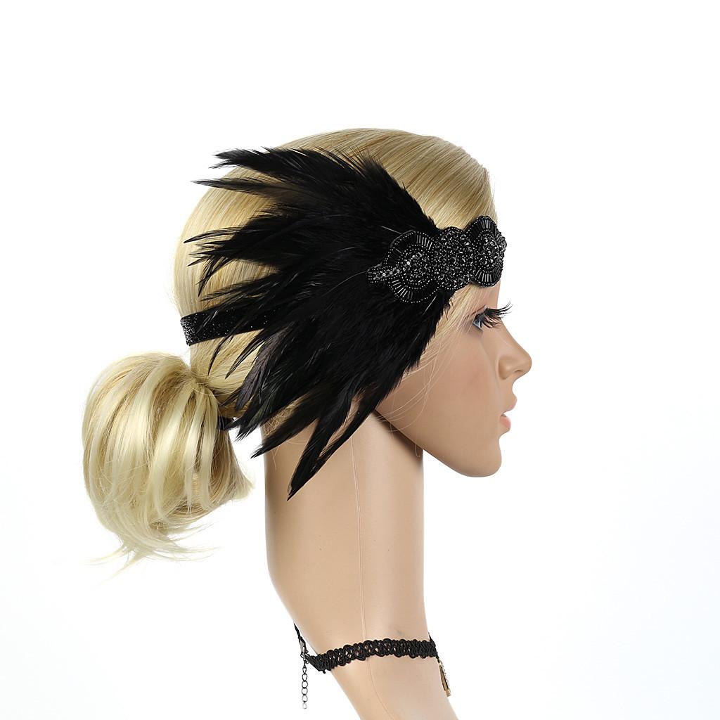 Headpiece Flapper Headband Headdress  Feather Garland Girls Headband
