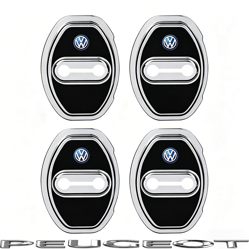 4Pcs Silicone Car Door Lock Cover Shock Absorber Accessories For VW GTI Polo Golf Passat Tiguan Arteon Touareg CC Taigo Hub Cap zq3